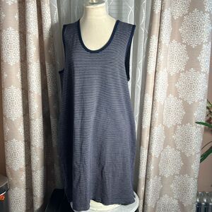 J. Crew Navy and White Striped Cotton Tank Dress XL 🌸